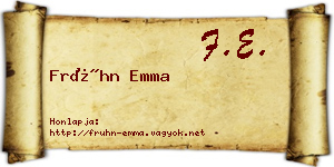 Frühn Emma névjegykártya